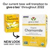 image:imageNOW Foods Chamomile Tea Comfort in a Cup Relaxing and CaffeineFree NonGMO Premium Unbleached Tea Bags with NoStaples Design 24CountChamomile
