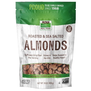 image:imageNOW Foods Almonds Roasted with Sea Salt Source of Protein Fiber and Healthy Fatty Acids Grown in the USA Certified NonGMO 1Pound Packaging May VaryRoasted with Sea Salt