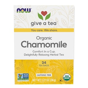 image:imageNOW Foods Chamomile Tea Comfort in a Cup Relaxing and CaffeineFree NonGMO Premium Unbleached Tea Bags with NoStaples Design 24CountChamomile
