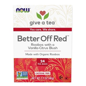 image:imageNOW Foods Give a Tea Better off Red Rooibos Tea with a VanillaCitrus Blush CaffeineFree 24 bags24 Count Pack of 1