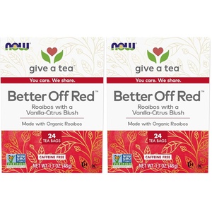 image:imageNOW Foods Give a Tea Better off Red Rooibos Tea with a VanillaCitrus Blush CaffeineFree 24 bags24 Count Pack of 2