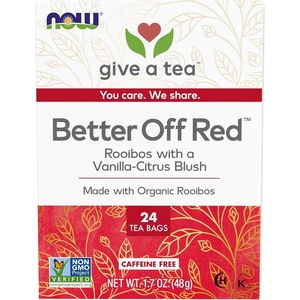 image:imageNOW Foods Give a Tea Better off Red Rooibos Tea with a VanillaCitrus Blush CaffeineFree 24 bags24 Count Pack of 6