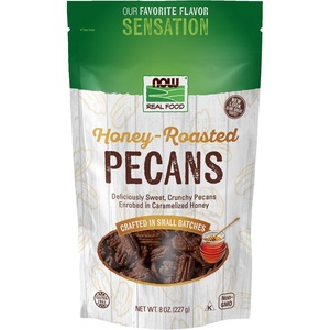 image:imageNOW Foods HoneyRoasted Pecans Flavor Sensations Sweet and Crunchy Pecans Fused with Caramelized Honey 8Ounce Packaging May Vary8 Ounce Pack of 12