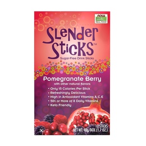 image:imageNOW Foods Slender Sticks Tropical Punch 15 Calories Per Stick Refreshingly Delicious with Antioxidant Vitamins AC E 12BoxPomegranate Berry