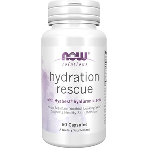 image:imageNOW Foods Solutions Hydration Rescue with Hyabest hyaluronic acid Helps Maintain Youthful Looking Skin Supports Healthy Skin Moisture 60 Veg Capsules60 Count Pack of 1