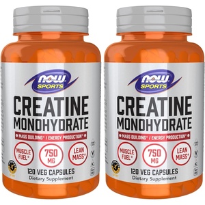 image:imageNOW Foods Sports Nutrition Creatine Monohydrate 750 mg Mass BuildingEnergy Production 120 Veg Capsules120 Count Pack of 2