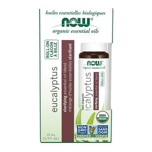 image:imageNOW Foods Essential Oils Eucalyptus RollOn Certified Organic Clarifying Blend Steam Distilled Topical Aromatherapy 10mL034 Fl Oz Pack of 1