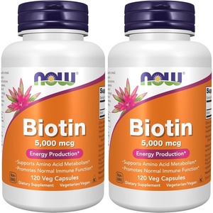 image:imageNOW Foods Supplements Biotin 5000 mcg Amino Acid Metabolism Energy Production 60 Veg Capsules120 Count Pack of 2
