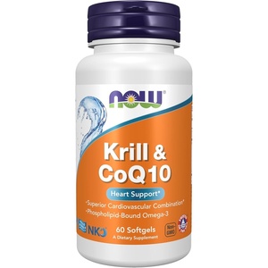 image:imageNOW Foods Supplements Krill amp CoQ10 PhospholipidBound Omega3 Heart Support 60 Softgels60 Count Pack of 1