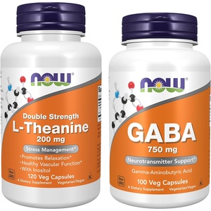 image:imageNOW Foods Supplements LTheanine 200 mg with Inositol Stress Management 120 Veg CapsulesLTheanine  Gaba