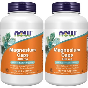 image:imageNOW Foods Supplements Magnesium 400 mg Enzyme Function Nervous System Support 180 Veg Capsules180 Count Pack of 2