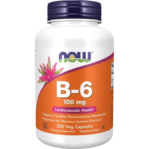 image:imageNOW Foods Supplements Vitamin B6 Pyridoxine HCl 100 mg Cardiovascular Health 250 Veg Capsules250 Count Pack of 1