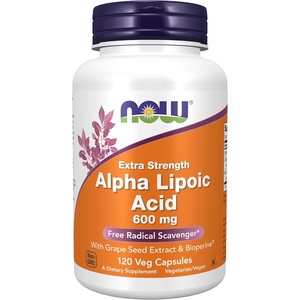 image:imageNOW Foods Supplements Alpha Lipoic Acid 600 mg with Grape Seed Extract amp Bioperine Extra Strength 120 Veg Capsules120 Count Pack of 1