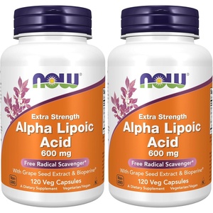 image:imageNOW Foods Supplements Alpha Lipoic Acid 600 mg with Grape Seed Extract amp Bioperine Extra Strength 120 Veg Capsules120 Count Pack of 2