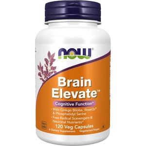 image:imageNOW Foods Supplements Brain Elevate Featuring Ginkgo Biloba RoseOx and Phosphatidyl Serine 120 Veg Capsules120 Count Pack of 1