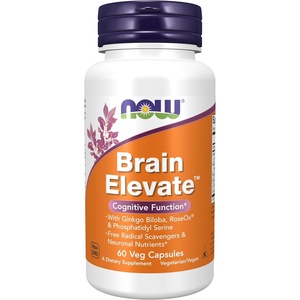 image:imageNOW Foods Supplements Brain Elevate Featuring Ginkgo Biloba RoseOx and Phosphatidyl Serine 120 Veg Capsules60 Count Pack of 1