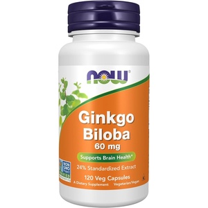image:imageNOW Foods Supplements Ginkgo Biloba 60 mg 24 Standardized Extract NonGMO Project Verified 60 Veg Capsules120 Count Pack of 1