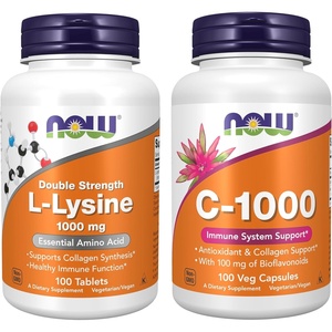 image:imageNOW Foods Supplements LLysine LLysine Hydrochloride 1000 mg Double Strength Amino Acid 250 Tablets200 Count Pack of 2