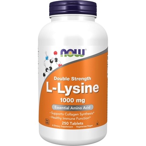 image:imageNOW Foods Supplements LLysine LLysine Hydrochloride 1000 mg Double Strength Amino Acid 250 Tablets250 Count Pack of 1