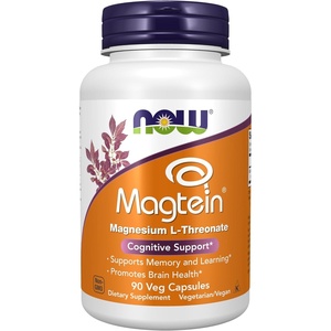 image:imageNOW Foods Supplements Magtein with patented form of Magnesium Mg Cognitive Support 90 Veg Capsules90 Count Pack of 1