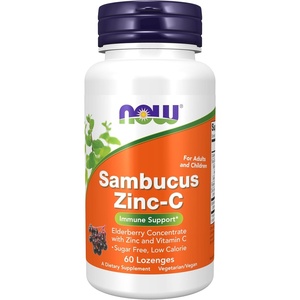 image:imageNOW Foods Supplements Sambucus ZincC with Elderberry Concentrate and Vitamin C 60 Lozenges60 Count Pack of 1
