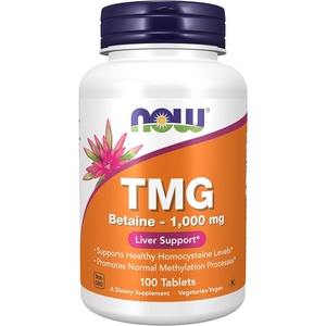 image:imageNOW Foods Supplements TMG Betaine Trimethylglycine 1000 mg Liver Support 100 Tablets100 Count Pack of 1
