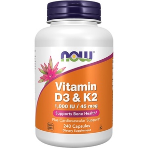 image:imageNow Supplements Vitamin D3 amp K2 1000 IU45 mcg Plus Cardiovascular Support Supports Bone Health 240 Veg Capsules240 Count Pack of 1
